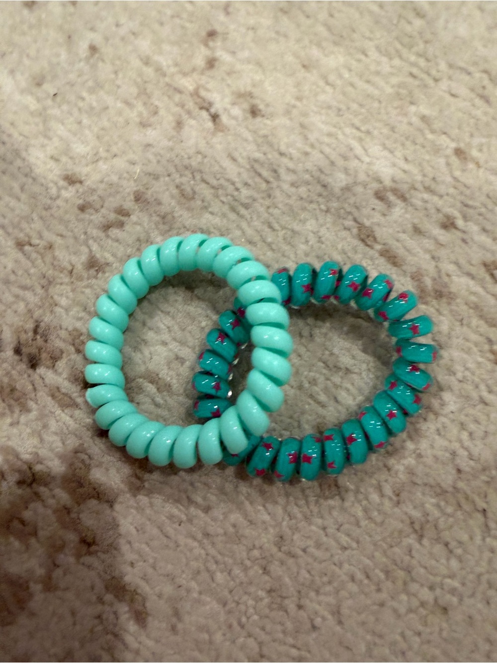 Kohl's Mint Spiral Coil Hair Bands with Teal Pink-Accented Coil